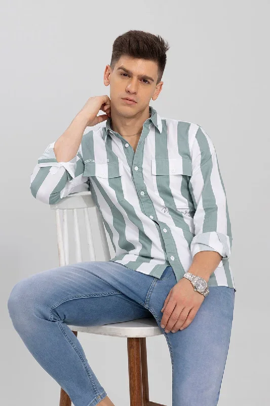 Mark Green Stripe Shirt