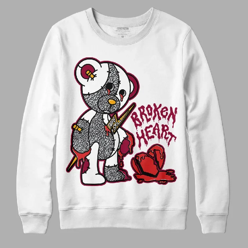 AJ 3 Cardinal Red DopeSkill Sweatshirt Broken Heart Graphic