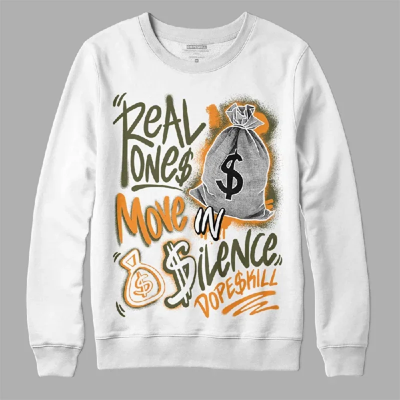 Olive 5s DopeSkill Sweatshirt Real Ones Move In Silence Graphic