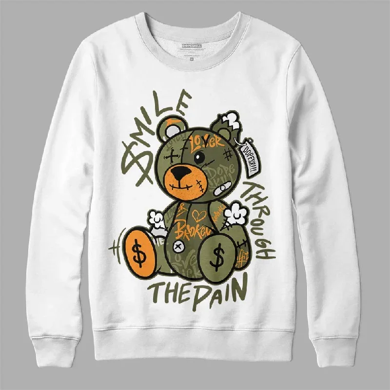 Olive 5s DopeSkill Sweatshirt Smile Through The Pain Graphic