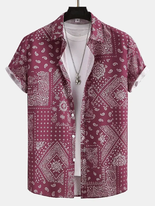 Paisley Print Button Up Shirt #Random Pattern Design#