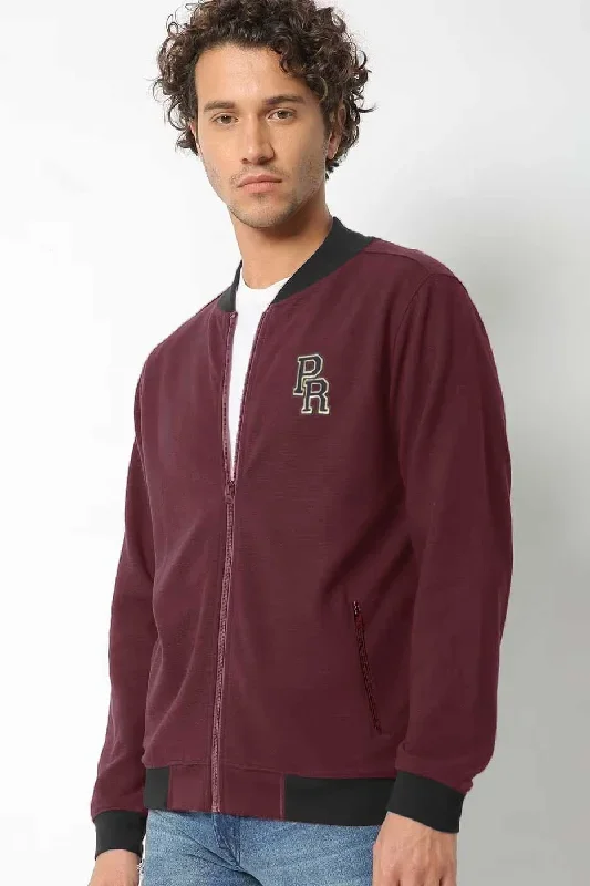 Polo Republica Men's PR Embroidered Terry Bomber Zipper Jacket