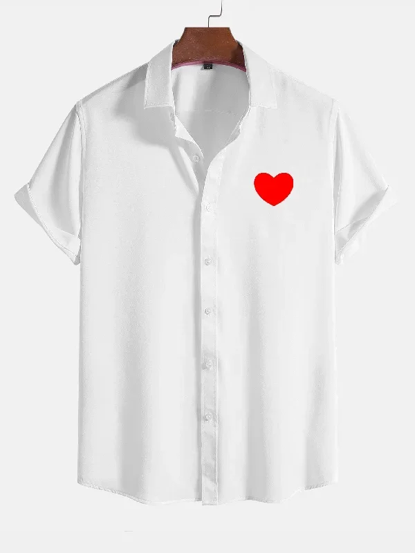 Red Heart Pattern Shirts