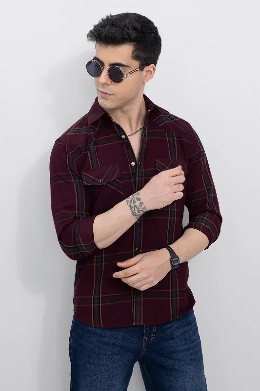 Ronin Maroon Corduroy Shirt