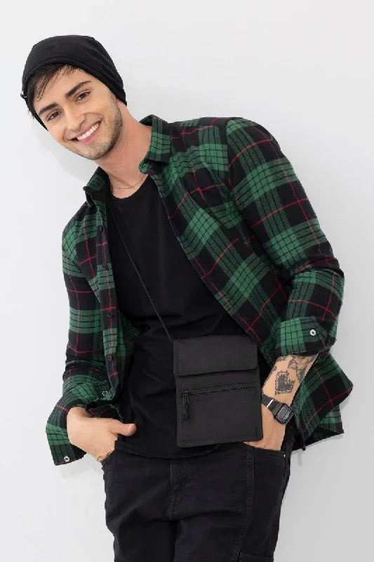 Shepherd Flannel Check Black Shirt