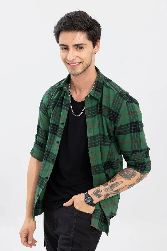 Shepherd Flannel Check Green Shirt