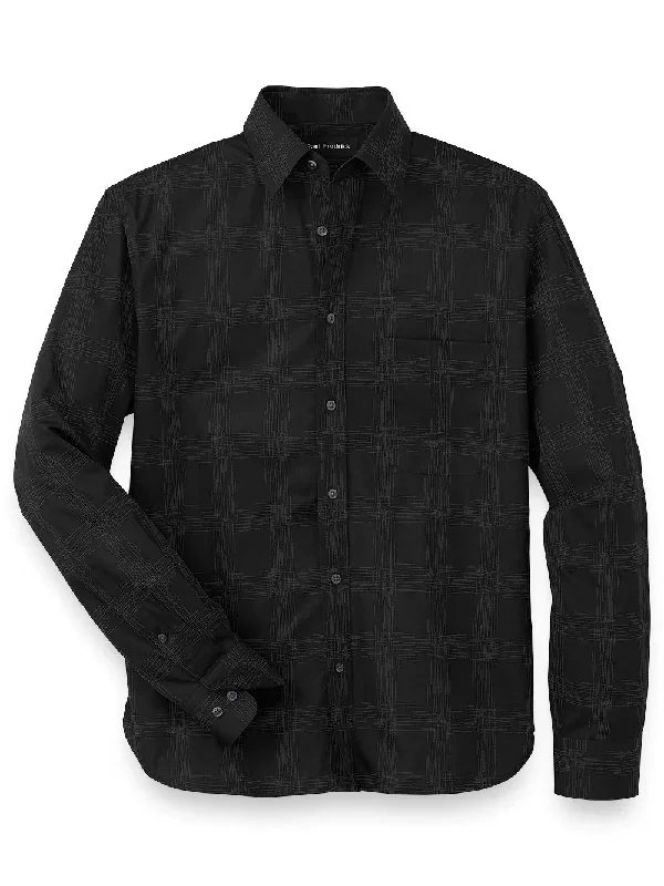 Cotton Check Print Casual Shirt