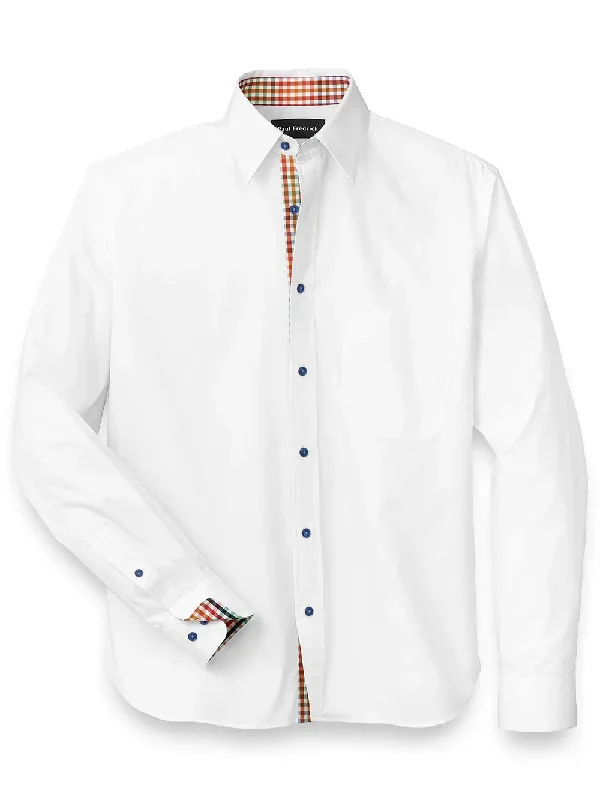 Cotton Solid Casual Shirt With Contrast Trim