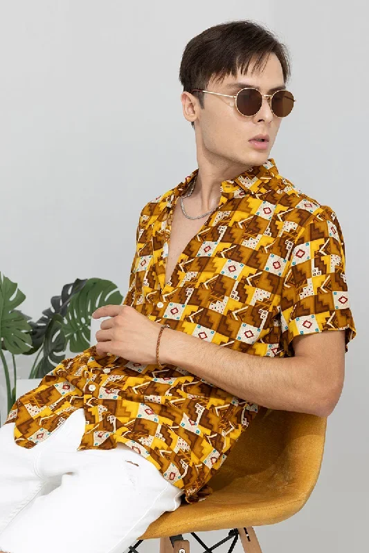 Square Dot Mustard Shirt