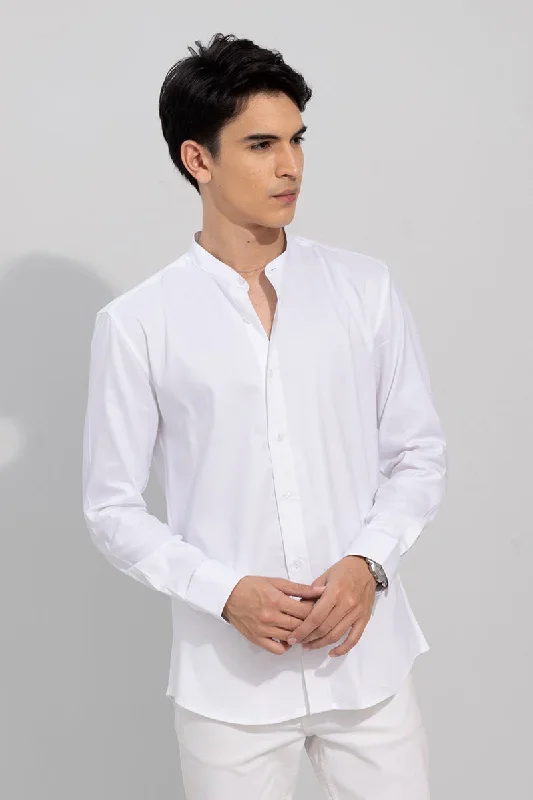 Standup Collar White Shirt