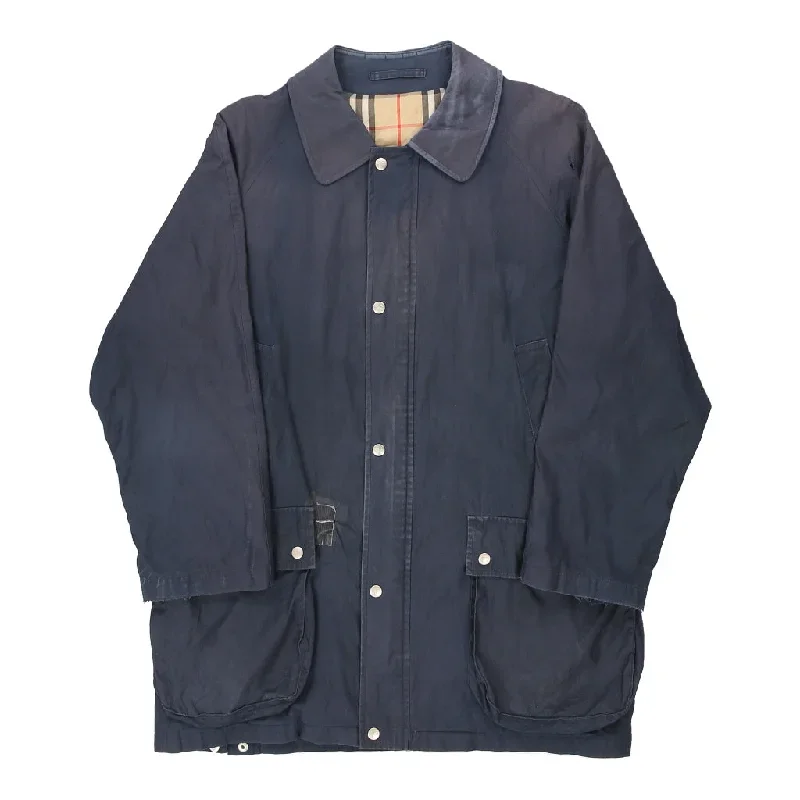 Burberry Coat - Large Navy Cotton Blend