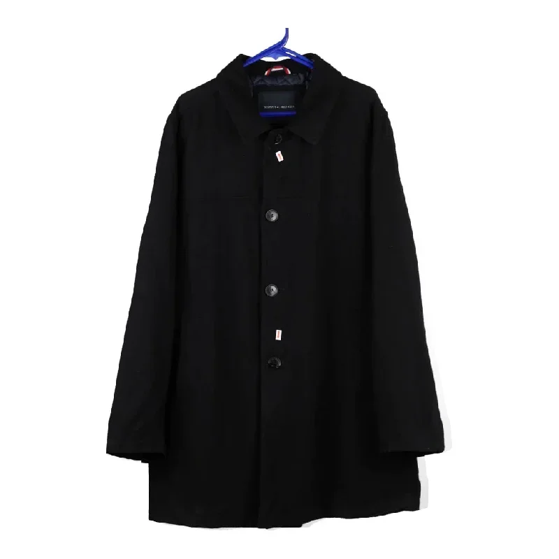 Tommy Hilfiger Overcoat - 2XL Black Wool Blend