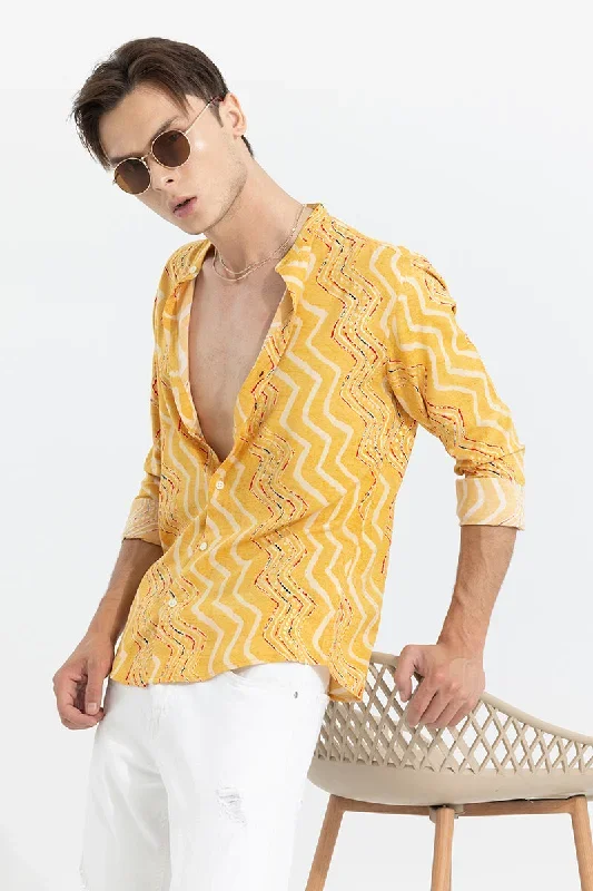 Wave Line Yellow Shirt